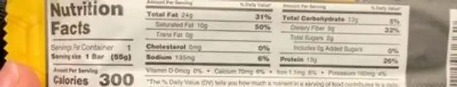 Ketofit nutrition facts table