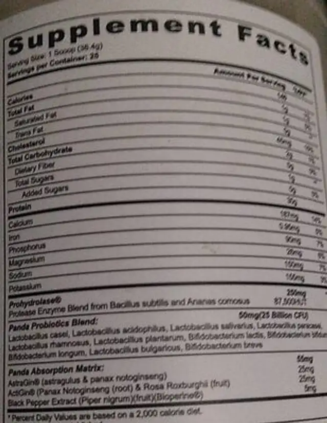 Fuel premium protein nutrition facts table