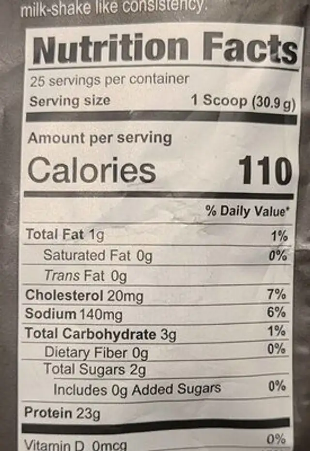 Eighty 20 vanilla ice cream protein powder nutrition facts table