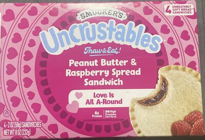 Uncrustables: Peanut Butter and Raspberry Spread Sandwich