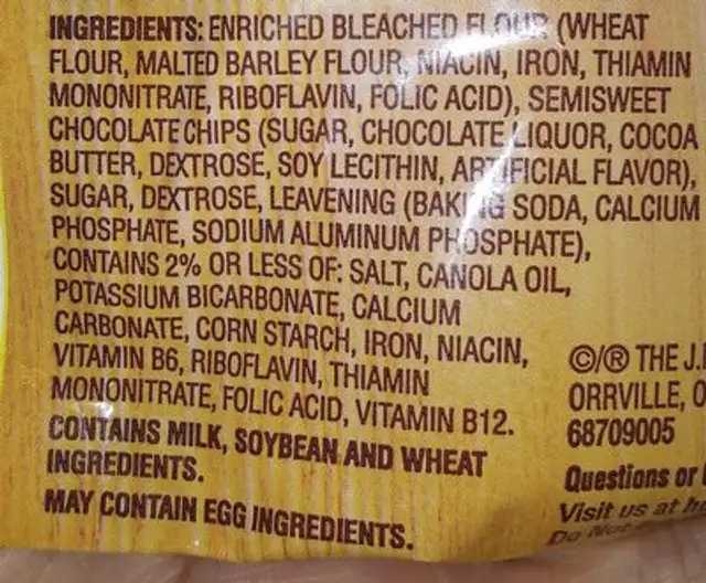 hungry jack chocolate chip pancakes ingredients label