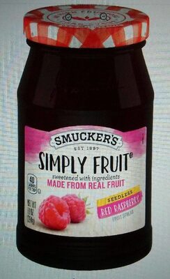 Simply Fruit Seedless Red Raspberry Fruit Spread front packaging