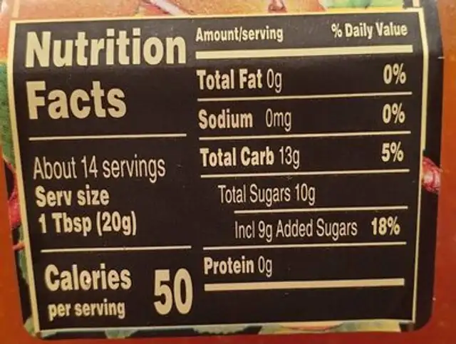 Pure paterson apricot preserve nutrition facts table