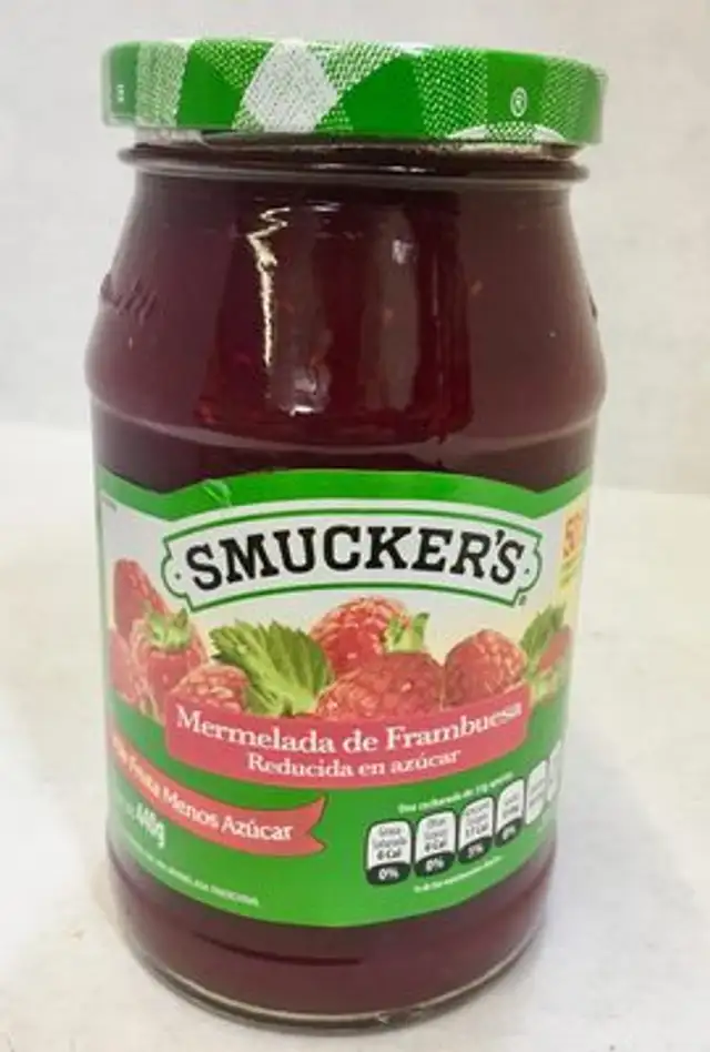 smucker´s mermelada de frambuesa front packaging