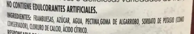 smucker´s mermelada de frambuesa ingredients label
