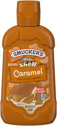 Magic shell caramel flavored topping