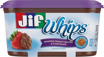 Whips whipped peanut butter and chocolate