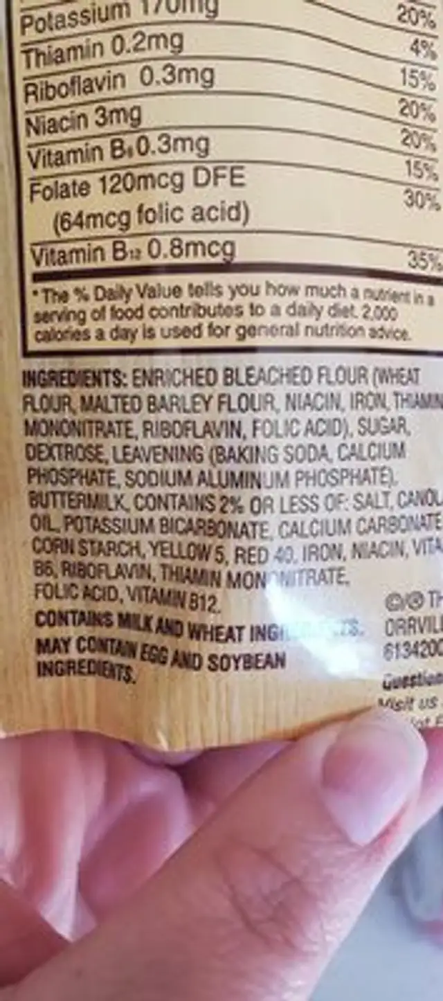 Pancake and waffle mix ingredients label