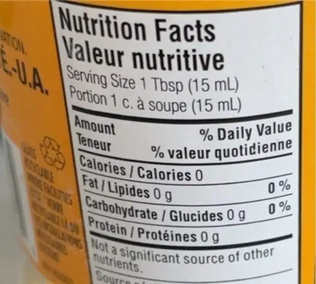 Old english fish & chips vinegar nutrition facts table