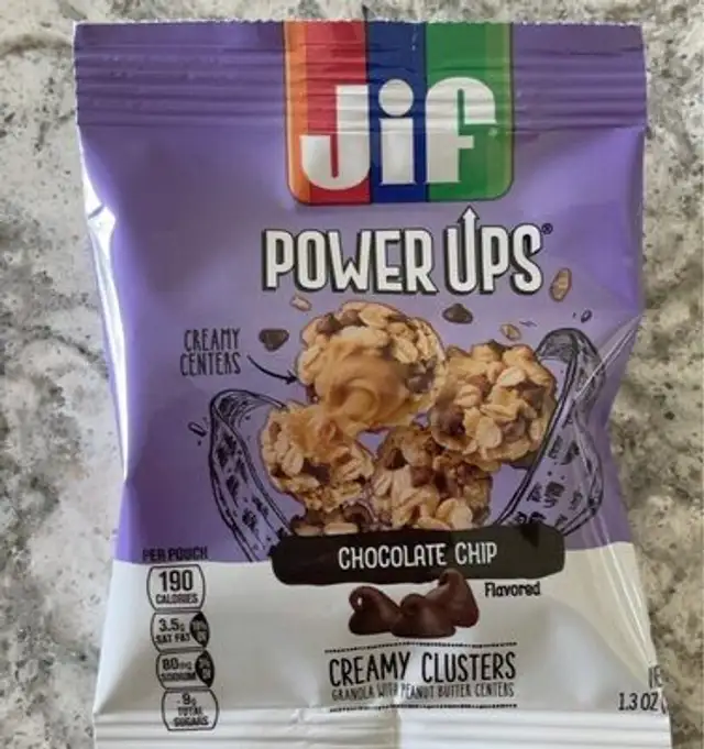 Power ups chocolate chip flavored creamy clusters