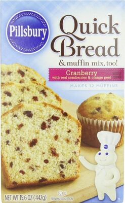 Cranberry flavored quick bread muffin mix