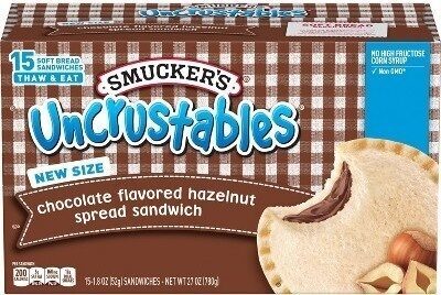 Chocolate flavored hazelnut spread sandwich