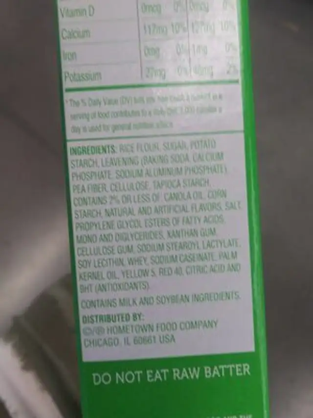 pillsbury ingredients label