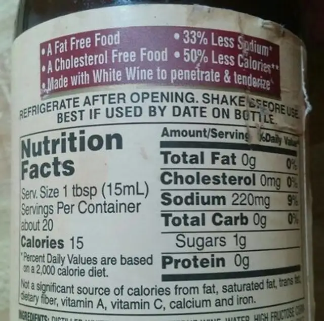 Lea and perrins marinade for chicken nutrition facts table