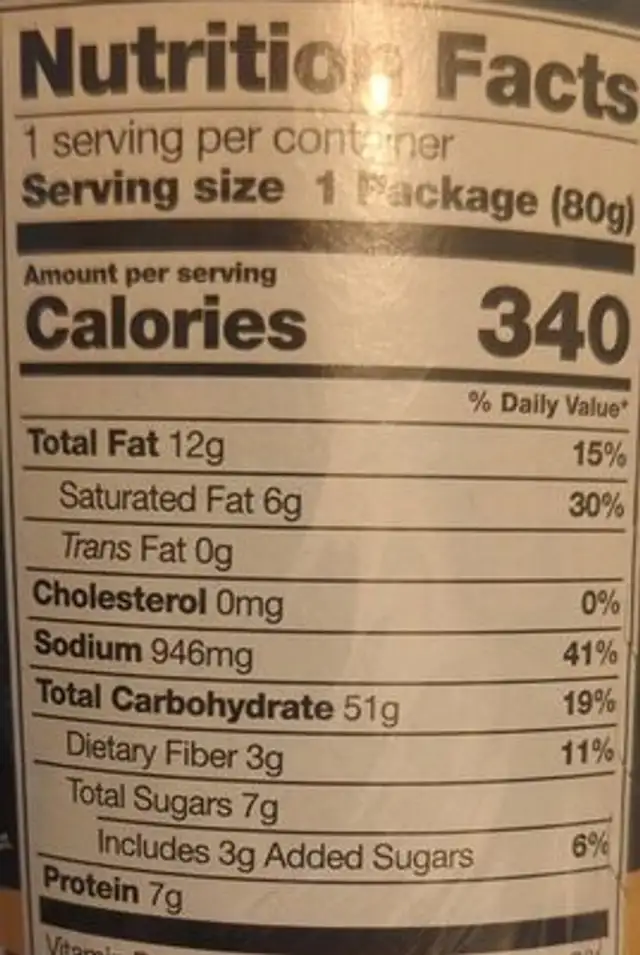Ghost pepper spicy chicken flavor nutrition facts table