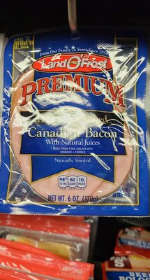 Fully cooked canadian bacon front packaging