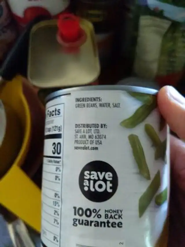 Cut Green Beans ingredients label
