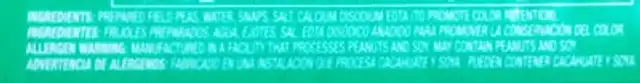 Wylwood, field peas & snaps ingredients label