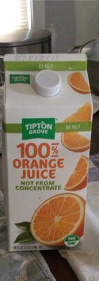 100% orange juice not from concentrate
