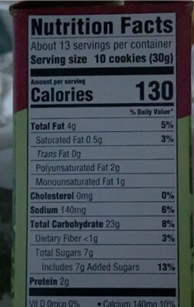 Jungle Jammers Animal Crackers nutrition facts table