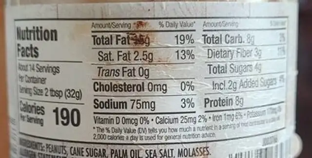 Nut some creamy natural spread nutrition facts table
