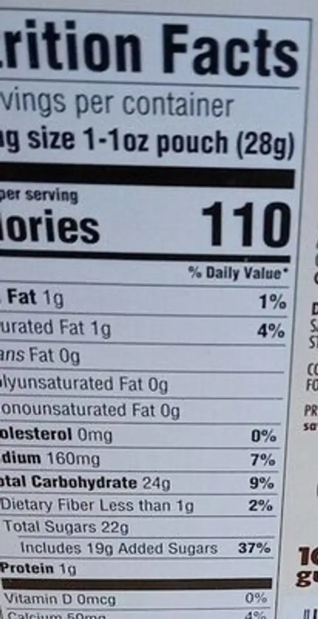 Hot cocoa mix nutrition facts table