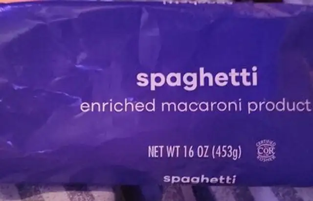 Spaghetti enriched macaroni