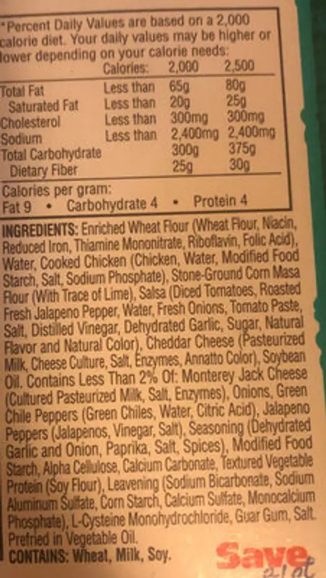 Unknown ingredients label