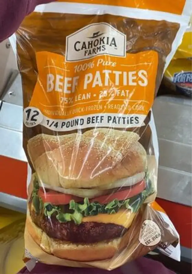 100% pure beef patties