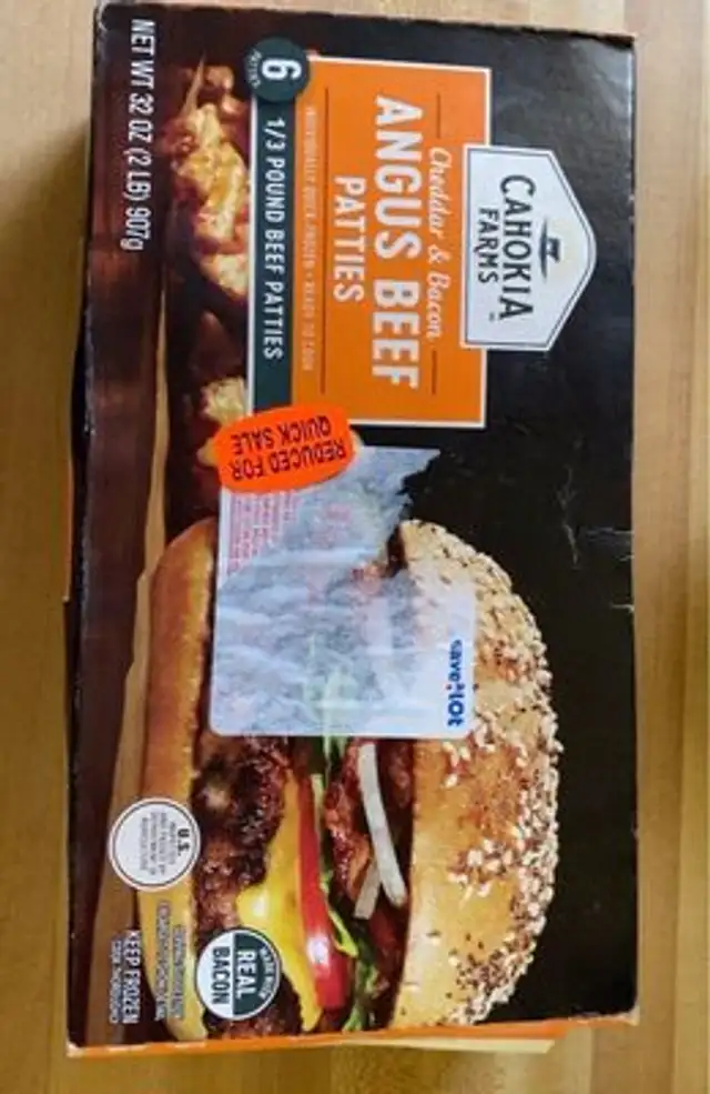 Cheddar and bacon angus beef patties