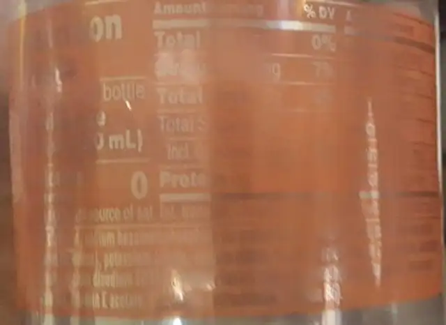 Peach electrolyte water beverage, peach nutrition facts table