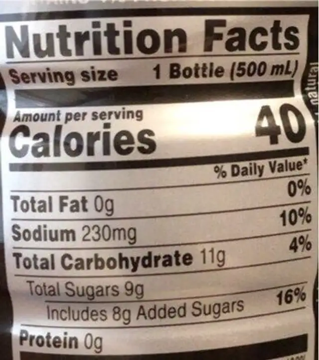 Bolt 24- cherry lime nutrition facts table