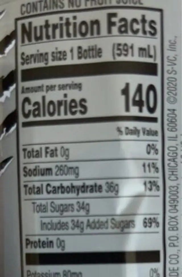 Bring it fierce grape nutrition facts table