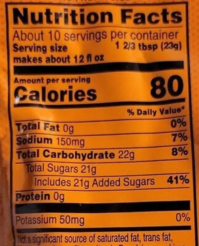 Frost riptide rush crisp & cool thirst quencher powder nutrition facts table