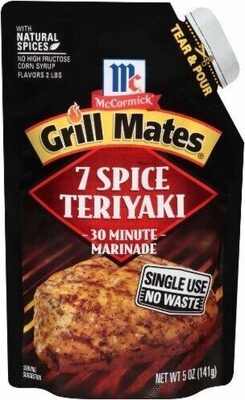 Grill mates spice teriyaki marinade front packaging