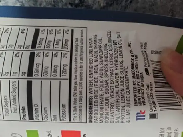x ingredients label