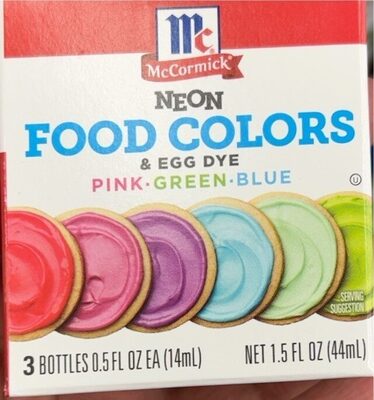 Food colors front packaging
