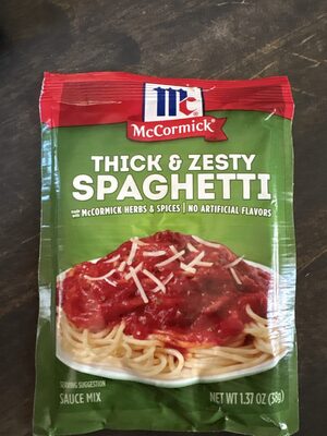 THICK & ZESTY SPAGHETTI Sauce Mix front packaging