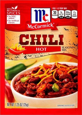 Hot chili seasoning mix front packaging