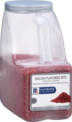 Bacon flavored bits front packaging