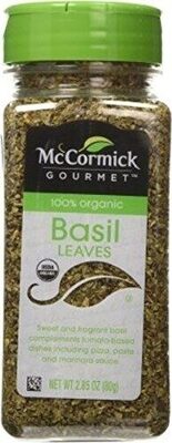 Organic Basil Leaves front packaging