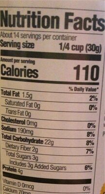 Organic Basil Leaves nutrition facts table