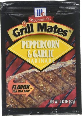 Case of grill mates peppercorn garlic marinade front packaging