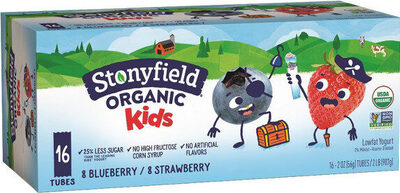 Organic Kids Strawberry Lowfat Yogurt Tube