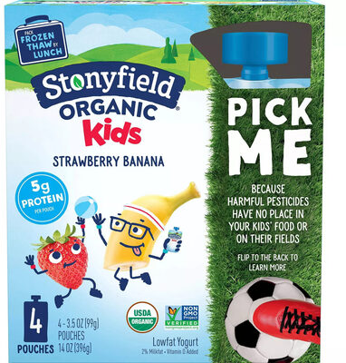 Organic Kids' Strawberry Banana Yogurt front packaging