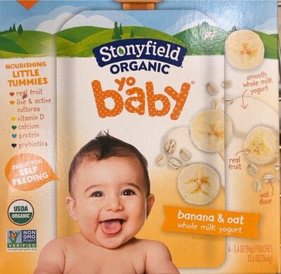 Organic Baby Banana & Oat Whole Milk Yogurt front packaging