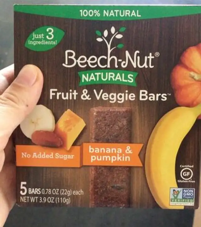 Beech nut banana & pumpkin fruit & veggie bars