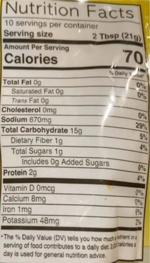 Seasoned bread crumbs nutrition facts table