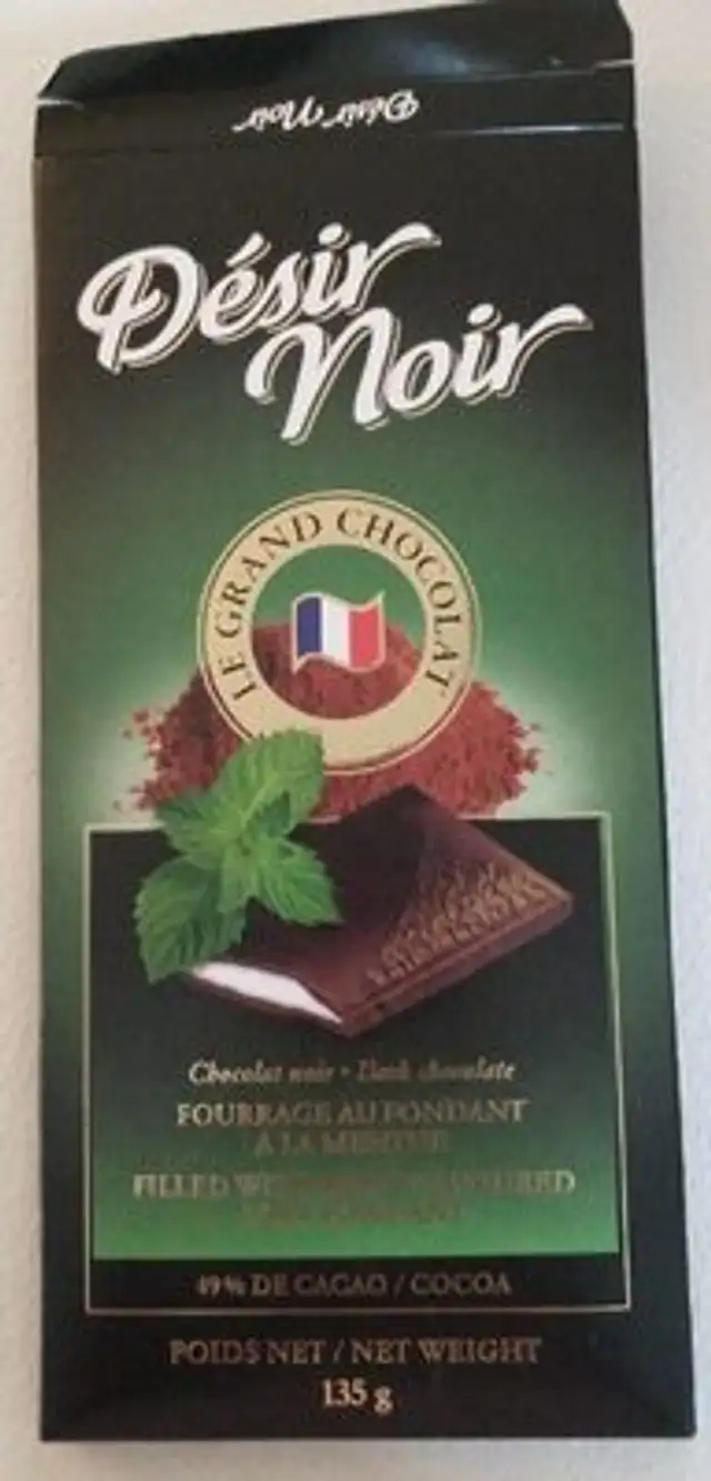 Chocolat noir - fourrage au fondant a la menthe