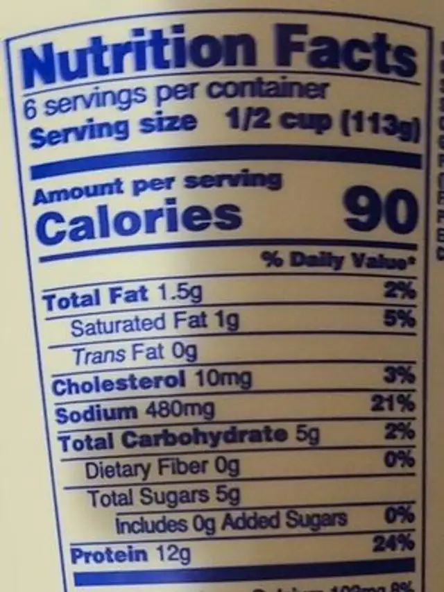 Low-fat cottage cheese nutrition facts table